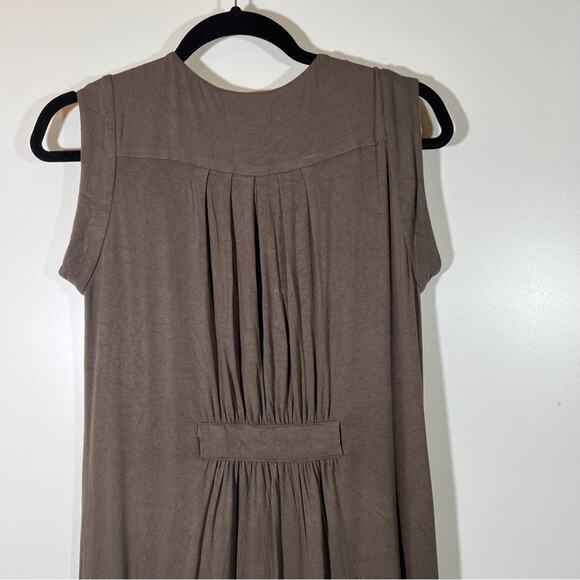 BCBG Maxazria Army Green Shift Zip Dress Sleeveless Oversized Pockets Flowy XS - Picture 8 of 12